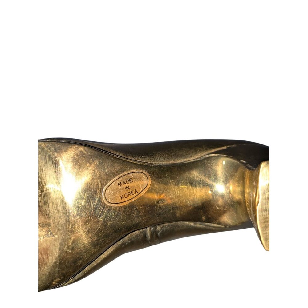 Vintage Brass Victorian Boot Vase - Picture 7 of 12